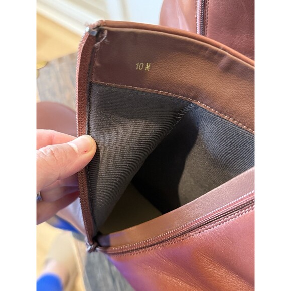 VANELI Valeke Women's Boots Brown Cognac Leather Square Toe Comfort 10 Luxury - Picture 8 of 9